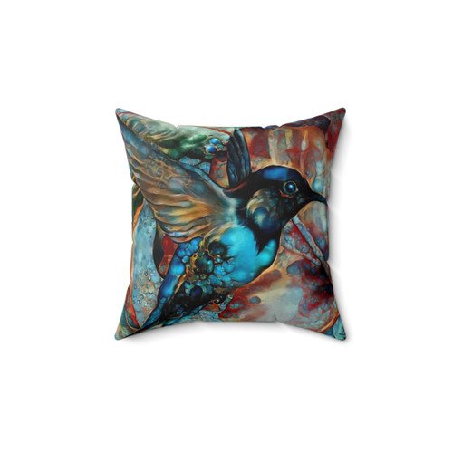 Colibri des Vignes Hummingbird Painting Pillow
