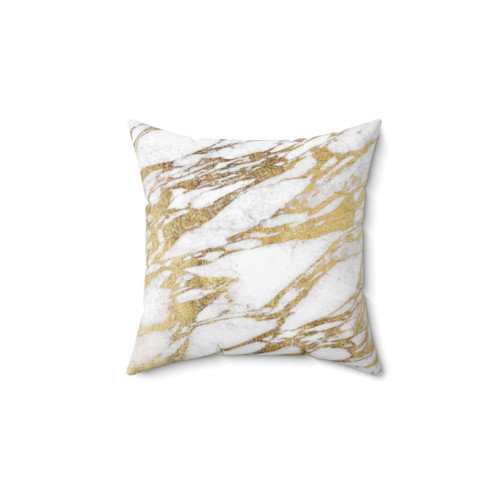 Elegant white and gold marble pattern pillow