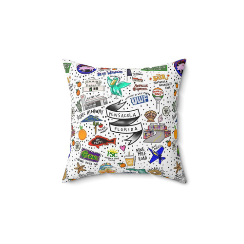 Pensacola Florida Beach Pillow with Local Art Design