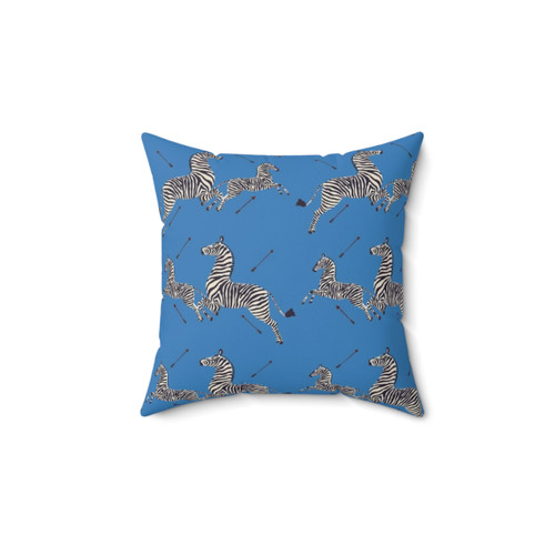 Scalamandré Zebra (blue) Pillow inspired by The Royal Tenenbaums