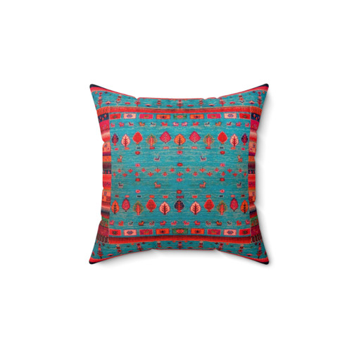 Moroccan Style Traditional Calm Blue Artwork Pillow