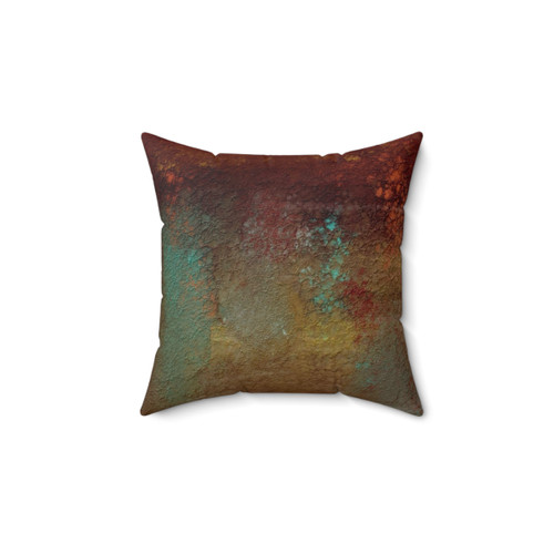 Copper, Turquoise and Gold Textures Decorative Pillow