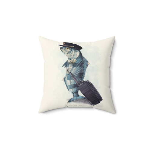 Nautical Pilot Pillow with Whimsical Vintage Artwork