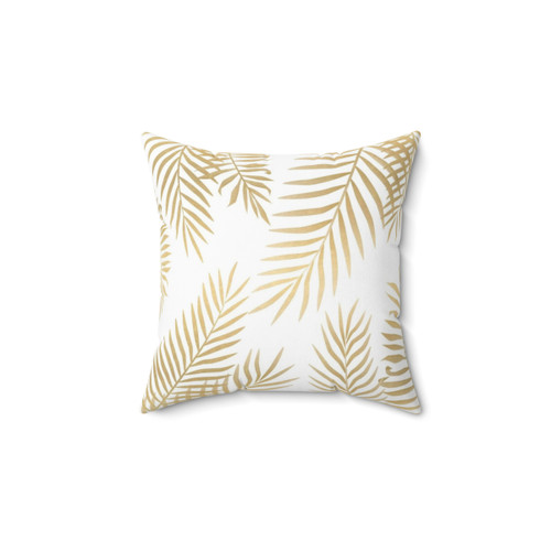 Gold palm leaves decorative pillow