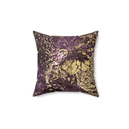 Elegant abstract purple leaves pillow
