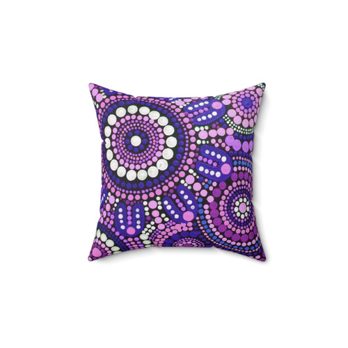 Aboriginal Art Purple Patterned Decorative Pillow
