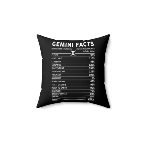 Gemini Zodiac Facts Accent Pillow