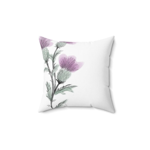 Watercolor Thistle Throw Pillow