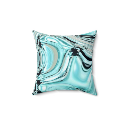 Marble Swirl Pastel Turquoise Accent Pillow