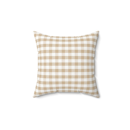 Almond Gingham Decorative Pillow