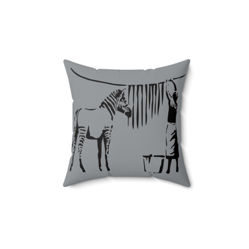 Banksy Zebra Decorative Pillow
