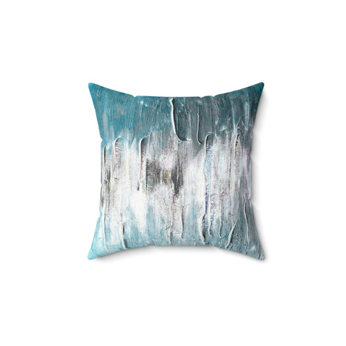 Abstract Ocean Teal and Blue Waves Pillow