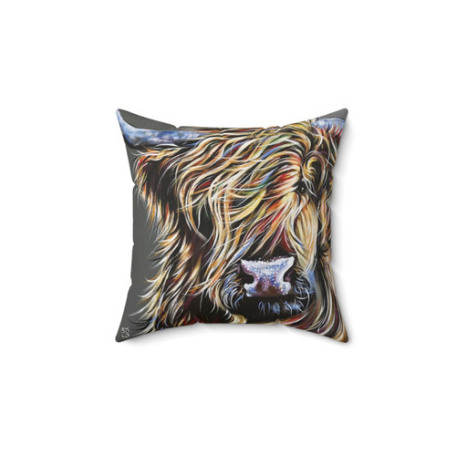 Colourful Highland Cow Decorative Pillow