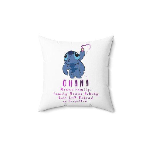 Lilo and Stitch Ohana Pillow - Soft, Plush Cartoon Throw Pillow