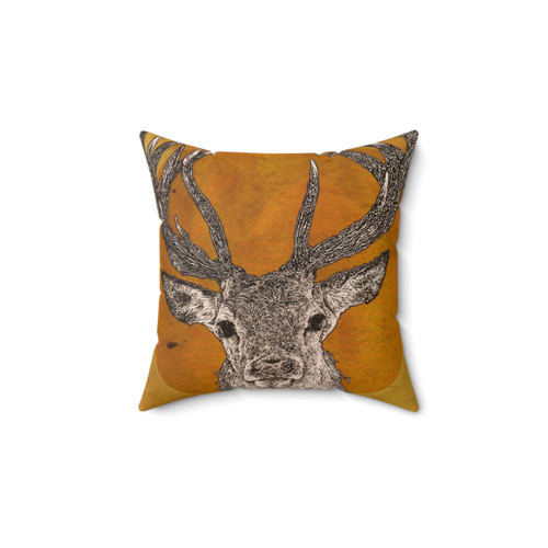 Vibrant Wild Stag Head Pillow