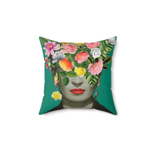 Frida Floral Green Decorative Pillow