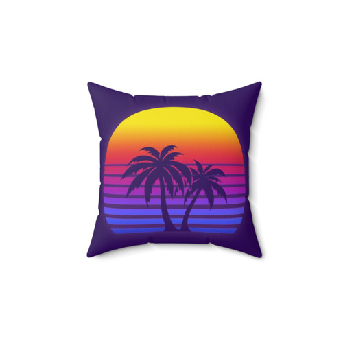 Retro Synthwave Palm Tree Pillow