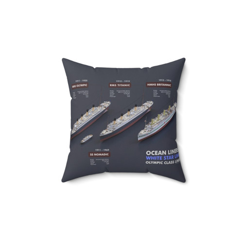 Ocean Liner Pillow with White Star Line Design