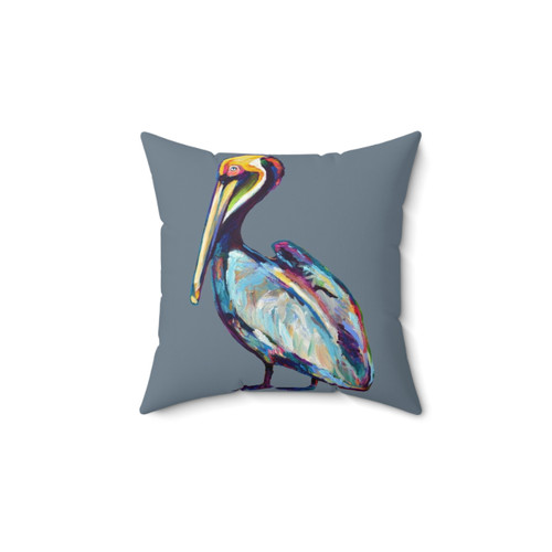 Colorful Pelican Throw Pillow by Robert Phelps