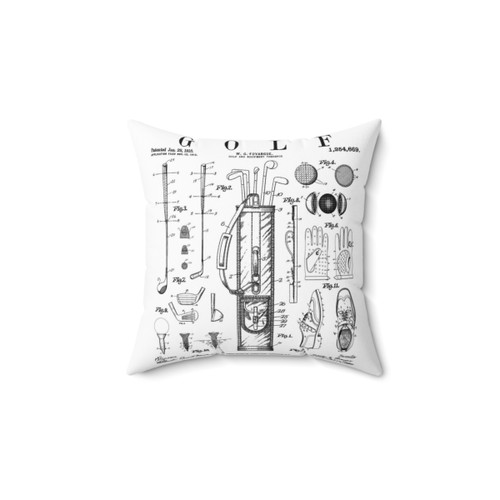 Golf Vintage Patent Drawing Pillow