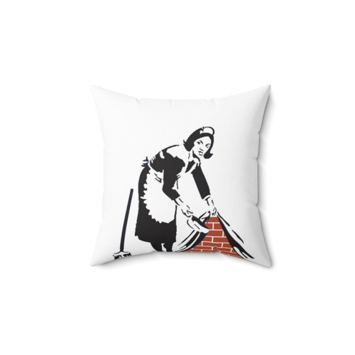 Banksy Sweep it Under the Rug! Decorative Throw Pillow