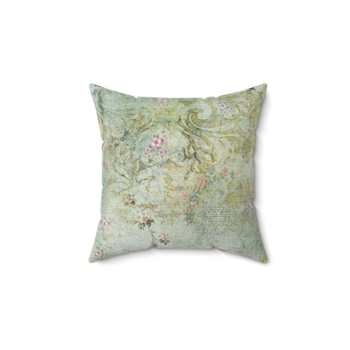Vintage French Floral Wallpaper Throw Pillow