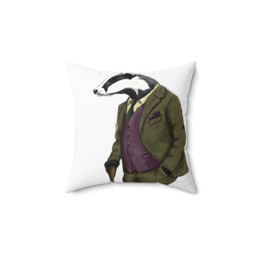 Badger Illustration Decorative Throw Pillow