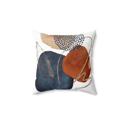 Blush and Navy Blue Abstract Throw Pillow