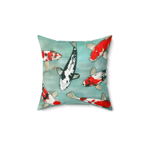Koi Fish Watercolor Pillow