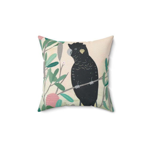 Australian Black Cockatoo Decorative Pillow