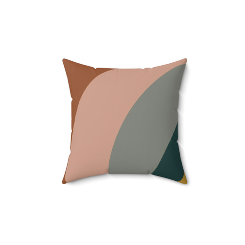 Minimalist pattern decorative pillow in mustard, teal, and blush colors