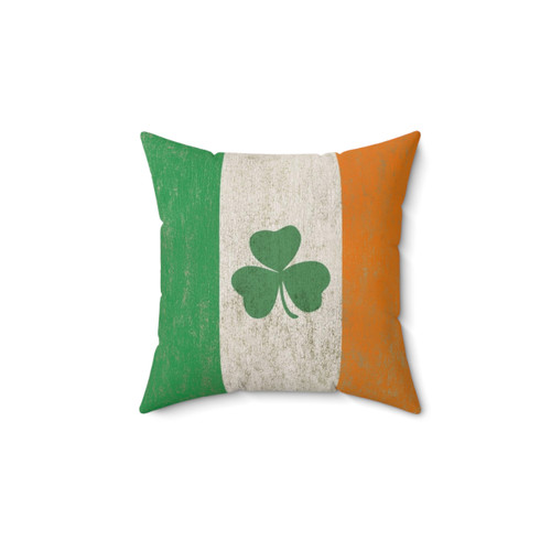 Vintage Irish Shamrock Flag Decorative Pillow