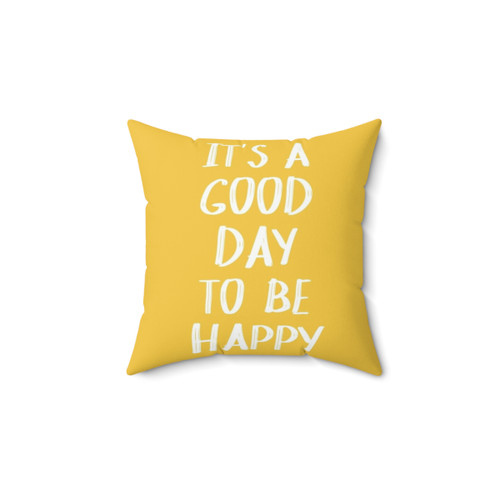 Motivational yellow pillow with inspirational quote