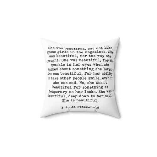 She Was Beautiful Inspirational Quote Pillow