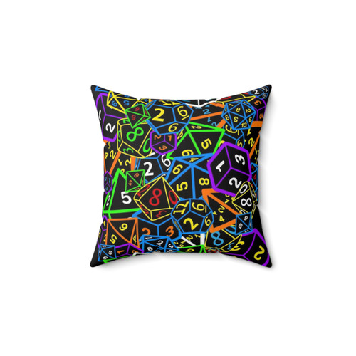 D&D Dice Roll Pillow with Dungeon and Dragons Theme