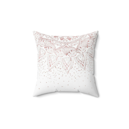 Elegant Rose Gold Mandala Decorative Pillow