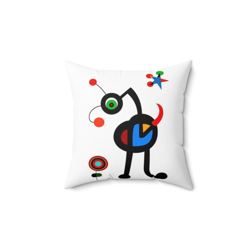 Mirò Inspired Surreal Abstract Art Pillow