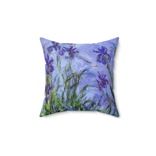 Monet Lilac Irises Throw Pillow