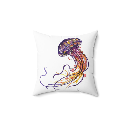 Jellyfish Watercolor Pillow