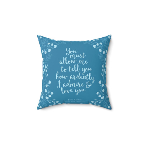 Jane Austen Pride and Prejudice Floral Accent Pillow