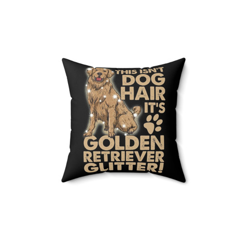 Golden Retriever Dog Glitter Throw Pillow