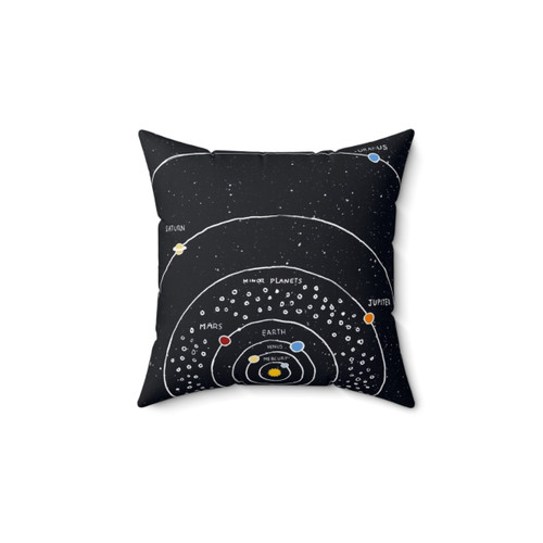 Solar System Throw Pillow with Planetary Diagram