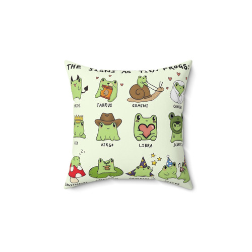 Zodiac Frog Pillow - Cute Tiny Frog Designs for Each Zodiac Sign