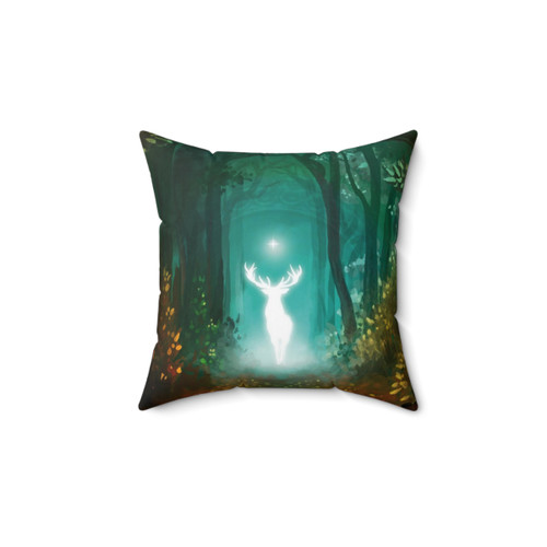 White Stag Pillow - Magical Forest-Themed Decor