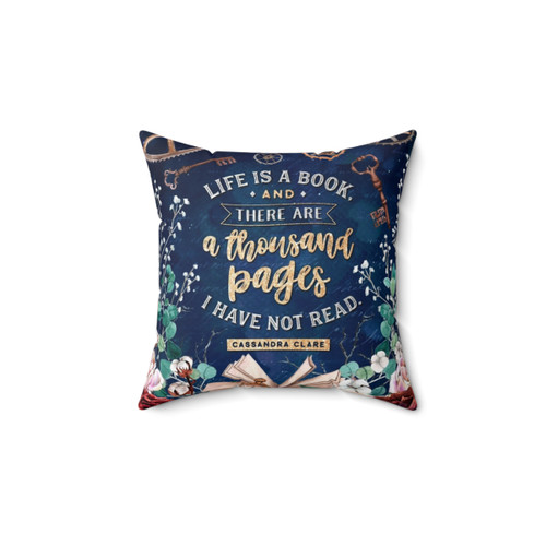 Vintage Bookish Pillow with Floral and Steampunk Accents