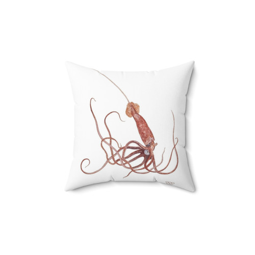 Giant Squid Throw Pillow - Tropical Ocean Wildlife