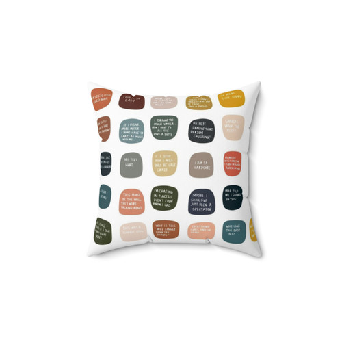 Marathon runner's pillow with humorous design