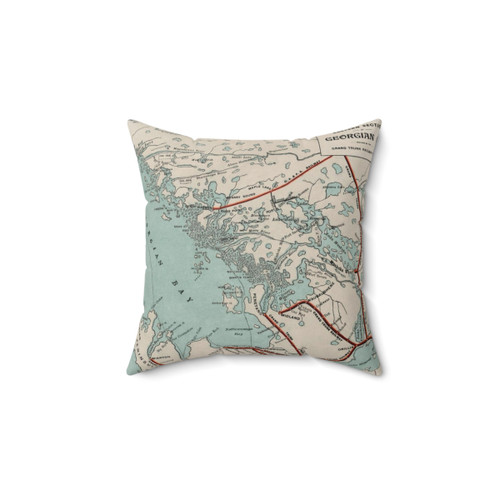 Vintage Map of Georgian Bay and Muskoka Lakes Decorative Throw Pillow