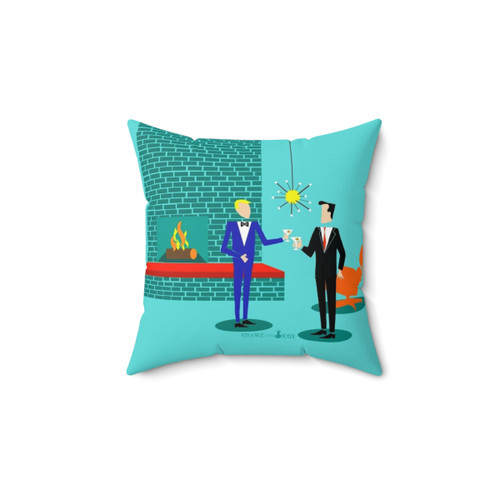 Modern Gay Couple Throw Pillow