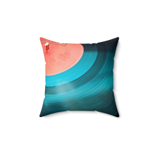 Retro Disk Pillow featuring a vintage turntable design